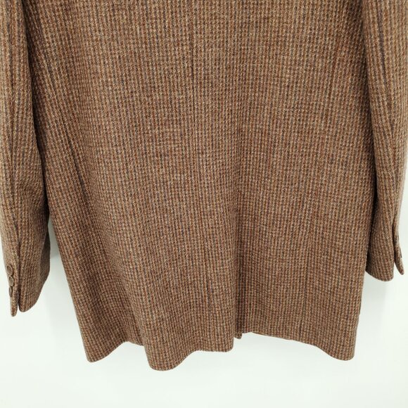 VTG Peabody House 100% Wool Tweed Long Line Blazers 10 Brown/Tan - Picture 13 of 16